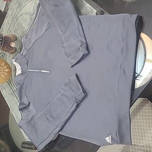 ADIDAS ZIP UP.JERSEY SWEATER GRAY   M LIKE NEW